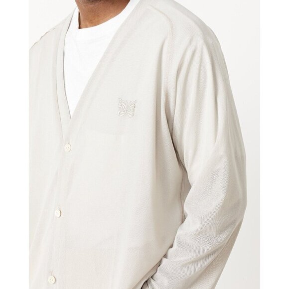 Needles Poly Mesh V-Neck Cardigan in Taupe Size M New - Picture 4 of 16